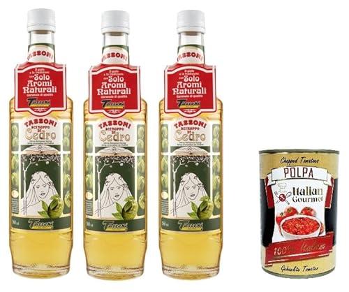 Tassoni- Sciroppo di Cedro Zedernsirup Nur natürliche Aromen 3x 560ml + Italian Gourmet polpa 400g Tassoni- Sciroppo di Cedro Zedernsirup Nur natürliche Aromen 3x 560ml + Italian Gourmet polpa 400g von Italian Gourmet E.R.