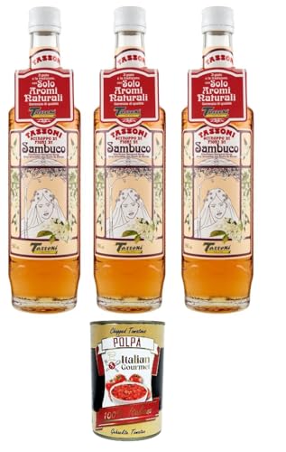 Tassoni- Sciroppo di Sambuco Holundersirup Nur natürliche Aromen 3x 560ml+ Italian Gourmet polpa 400g Tassoni- Sciroppo di Sambuco Holundersirup Nur natürliche Aromen 3x 560ml+ Italian Gourmet polpa 400g von Italian Gourmet E.R.