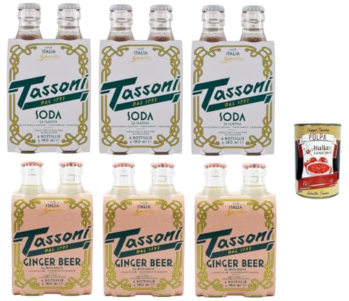 Tassoni Testpaket 12x Ginger Beer 180ml 12x Soda water 180ml + Italian Gourmet polpa 400g von Italian Gourmet E.R.