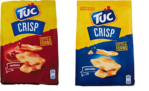 Testpaket 6x TUC Crisp Salzgebäck Crackers Gebacken gesalzen 3x Meersalz 3x Paprika 100g + Italian gourmet polpa 400g von Italian Gourmet E.R.