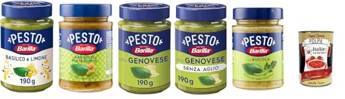 Testpaket Barilla Pesto 5x 190g Pesto mit Basilikum aus nachhaltiger Landwirtschaft hergestellt + Italian Gourmet polpa 400g Testpaket Barilla Pesto 5x 190g Pesto mit Basilikum aus nachhaltiger Landwirtschaft hergestellt + Italian Gourmet polpa 400g von Italian Gourmet E.R.