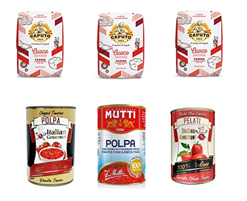 Testpaket Caputo Cuoco 3kg und Italian Gourmet Polpa di pomodoro und pelati Mutti polpa Fein gehacktes Tomatenmark 3x 400g von Italian Gourmet E.R.