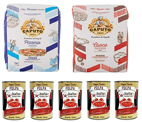 Testpaket Caputo Cuoco Farina Pizzamehl Mehl 5 kg Pizzaeria 5kg und Italian Gourmet Polpa di pomodoro Fein gehacktes Tomatenmark 5x 400g Testpaket Caputo Cuoco Farina Pizzamehl Mehl 5 kg Pizzaeria 5kg und Italian Gourmet Polpa di pomodoro Fein gehacktes Tomatenmark 5x 400g von Italian Gourmet E.R.