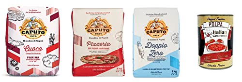 Testpaket Caputo Cuoco Pizzeria Doppio Zero Farina Pizzamehl Mehl 3x 1kg und Italian Gourmet Polpa di pomodoro Fein gehacktes Tomatenmark 1x 400g von Italian Gourmet E.R.