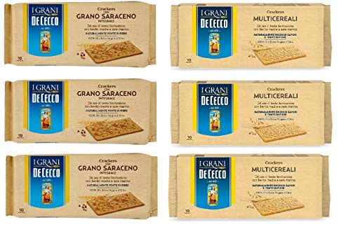 Testpaket De Cecco crackers Multicereali und Grano saraceno die Körner Cracker mit Multi -Müsli 6x 250 g + Italian Gourmet polpa 400g von Italian Gourmet E.R.