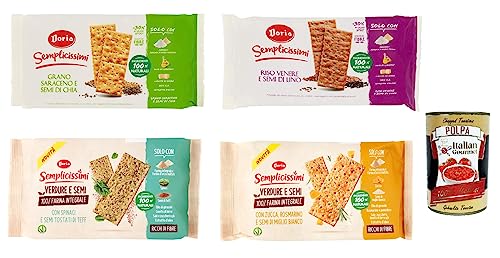 Testpaket Doria - Semplicissimi Cracker Cracker, Buchweizen 2x 245g 2x 280g + Italian Gourmet polpa 400g von Italian Gourmet E.R.