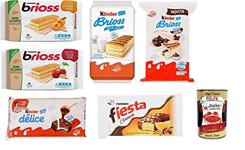 Testpaket Ferrero Kinder Brioss Delice Fiesta Albicocca Ciligia Cacao und Latte kuchen 6 Packung mit 10 Snacks, 280 g + Italian Gourmet polpa 400g Testpaket Ferrero Kinder Brioss Delice Fiesta Albicocca Ciligia Cacao und Latte kuchen 6 Packung mit 10 Snacks, 280 g + Italian Gourmet polpa 400g von Italian Gourmet E.R.