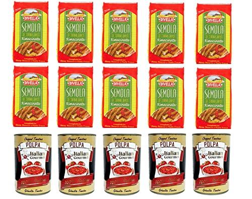 Testpaket Hartweizengrieß - Semola di Grano Duro Divella 10x 1kg und Italian Gourmet Polpa di pomodoro Fein gehacktes Tomatenmark 5x 400g Testpaket Hartweizengrieß - Semola di Grano Duro Divella 10x 1kg und Italian Gourmet Polpa di pomodoro Fein gehacktes Tomatenmark 5x 400g von Italian Gourmet E.R.