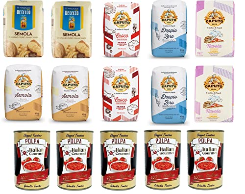 Testpaket Mehl Hartweizengrieß - Semola di Grano Duro De Cecco Caputo 10x 1kg und Italian Gourmet Polpa di pomodoro Fein gehacktes Tomatenmark 5x 400g Testpaket Mehl Hartweizengrieß - Semola di Grano Duro De Cecco Caputo 10x 1kg und Italian Gourmet Polpa di pomodoro Fein gehacktes Tomatenmark 5x 400g von Italian Gourmet E.R.