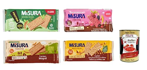 Testpaket Misura Crackers Fibraextra Soia Multigrain italienisches Mehl 4 Stück + Italian Gourmet polpa 400g von Italian Gourmet E.R.