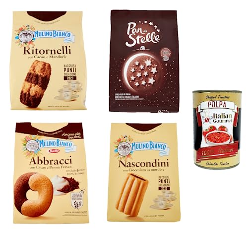 Testpaket Mulino Bianco Kekse mit Kakao für ein leckeres Frühstück – biscuits cookies 3x 700 g 1x 600g + Italian gourmet polpa 400g von Italian Gourmet E.R.