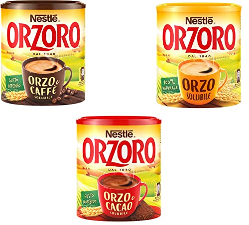 Testpaket Nestle Orzoro Orzo e Cacao Classico Orzo e caffe' Instant lösliche Gerste und Kakao Getreidekaffee kaffee von Italian Gourmet E.R.
