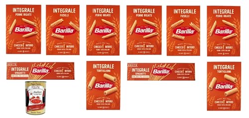 Testpaket Pasta Barilla Integrali Vollkorn italienisch Nudeln 10x 500 g pack + Italian Gourmet polpa 400g von Italian Gourmet E.R.