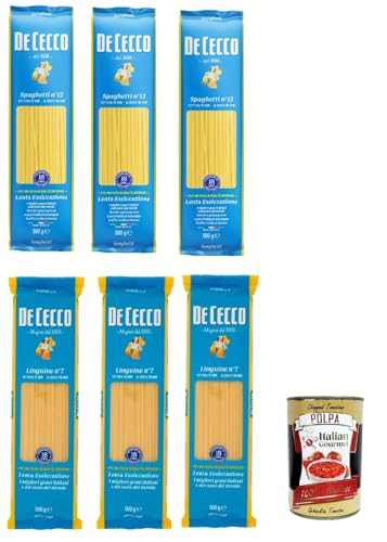 Testpaket Pasta De Cecco 100% Italienisch 3x Spaghetti n. 12 + 3x Linguine n. 7 Nudeln 500g + Italian Gourmet Polpa 400g Testpaket Pasta De Cecco 100% Italienisch 3x Spaghetti n. 12 + 3x Linguine n. 7 Nudeln 500g + Italian Gourmet Polpa 400g von Italian Gourmet E.R.