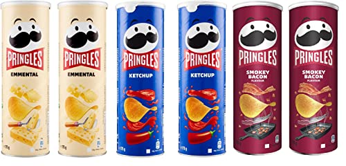 Testpaket Pringles 2x Ketchup + 2x Pringles Emmenthal Emmental 175g 2x Smokey Bacon 175g in der praktischen Dose knackige Chip + Italian Gourmet polpa 400g von Italian Gourmet E.R.