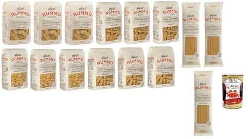 Testpaket Rummo Pasta BUCATINI - RIGATONI - GNOCCHETTI SARDI - MAFALDOTTE - SEDANI, Italienische Nudeln aus Hartweizengrieß, 15x 500 g + Italian Gourmet polpa 400g Testpaket Rummo Pasta BUCATINI - RIGATONI - GNOCCHETTI SARDI - MAFALDOTTE - SEDANI, Italienische Nudeln aus Hartweizengrieß, 15x 500 g + Italian Gourmet polpa 400g von Italian Gourmet E.R.
