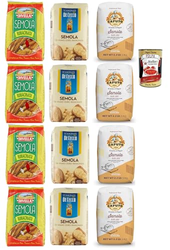 Testpaket Semola Rimacinata, Divella De Cecco Caputo Hartweizenmehl für Pasta & Pizza 12x 1kg + Italian Gourmet polpa 400g Testpaket Semola Rimacinata, Divella De Cecco Caputo Hartweizenmehl für Pasta & Pizza 12x 1kg + Italian Gourmet polpa 400g von Italian Gourmet E.R.
