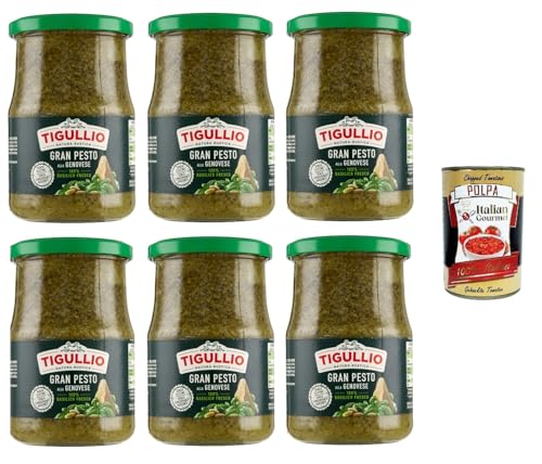 Tigullio GranPesto Pesto alla Genovese mit Basilikum 6x 500g Sauce Soße+ Italian Gourmet polpa 400g Tigullio GranPesto Pesto alla Genovese mit Basilikum 6x 500g Sauce Soße+ Italian Gourmet polpa 400g von Italian Gourmet E.R.
