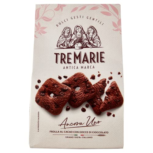 Tre Marie Ancora Uno Frolla al Cacao con Gocce di Cioccolato Kekse Kakao Kekse mit Tropfen aus Dunkler Schokolade Biscuits 315g Packung von Italian Gourmet E.R.