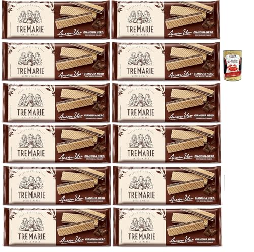 Tre Marie Ancora Uno Wafer Gianduia Nero mit Gianduja-Creme Produkt erhalten von Piemont Haselnuss IGP 12x 175g + Italian Gourmet polpa 400g Tre Marie Ancora Uno Wafer Gianduia Nero mit Gianduja-Creme Produkt erhalten von Piemont Haselnuss IGP 12x 175g + Italian Gourmet polpa 400g von Italian Gourmet E.R.