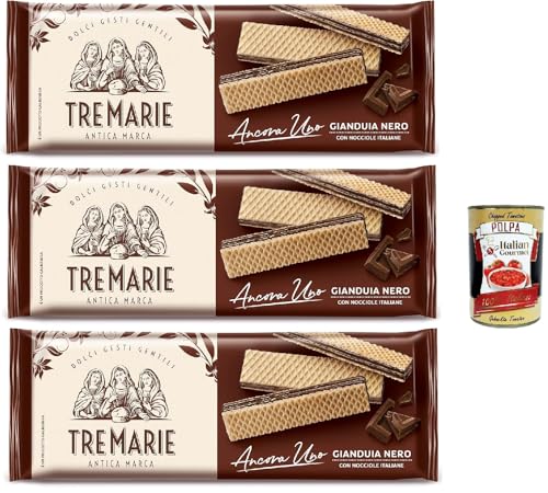 Tre Marie Ancora Uno Wafer Gianduia Nero mit Gianduja-Creme Produkt erhalten von Piemont Haselnuss IGP 3x 175g + Italian Gourmet polpa 400g Tre Marie Ancora Uno Wafer Gianduia Nero mit Gianduja-Creme Produkt erhalten von Piemont Haselnuss IGP 3x 175g + Italian Gourmet polpa 400g von Italian Gourmet E.R.