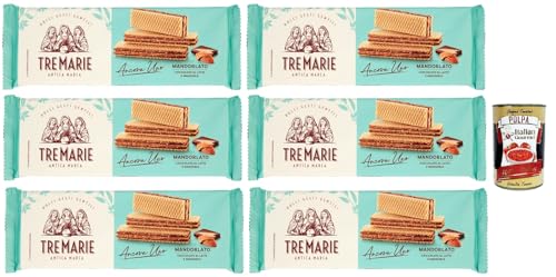 Tre Marie Ancora Uno Wafer Mandorlato Waffeln gefüllt mit Milchschokolade Creme und gehackten Mandeln 6x 140g + Italian gourmet polpa 400g Tre Marie Ancora Uno Wafer Mandorlato Waffeln gefüllt mit Milchschokolade Creme und gehackten Mandeln 6x 140g + Italian gourmet polpa 400g von Italian Gourmet E.R.
