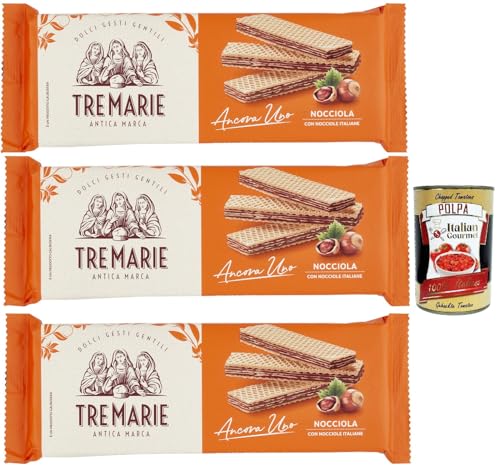 Tre Marie Ancora Uno Wafer Nocciola Waffeln mit Haselnusscreme Produkt erhalten von Piemont Haselnuss IGP 3x 175g + Italian Gourmet polpa 400g Tre Marie Ancora Uno Wafer Nocciola Waffeln mit Haselnusscreme Produkt erhalten von Piemont Haselnuss IGP 3x 175g + Italian Gourmet polpa 400g von Italian Gourmet E.R.