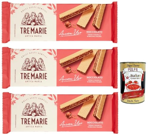 Tre Marie Ancora Uno Wafer Nocciolato Waffel gefüllt mit Haselnusscreme und gehackte Haselnüsse 3x 140g + Italian Gourmet polpa 400g Tre Marie Ancora Uno Wafer Nocciolato Waffel gefüllt mit Haselnusscreme und gehackte Haselnüsse 3x 140g + Italian Gourmet polpa 400g von Italian Gourmet E.R.