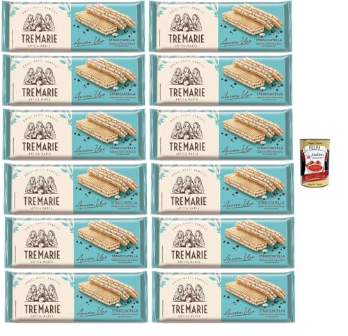 Tre Marie Ancora Uno Wafer Stracciatella Waffeln gefüllt mit Milchschokolade Creme und Schokoladenstücke 12x 140g + Italian Gourmet polpa 400g Tre Marie Ancora Uno Wafer Stracciatella Waffeln gefüllt mit Milchschokolade Creme und Schokoladenstücke 12x 140g + Italian Gourmet polpa 400g von Italian Gourmet E.R.