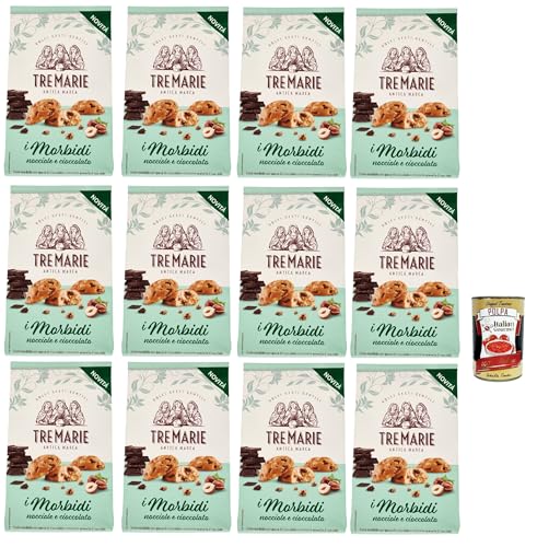 Tre Marie Biscotti i Morbidi Nocciole e Cioccolato, Kekse mit Schokoladentropfen und knackigen Haselnusskörnern 12x 300g + Italian Gourmet Polpa di Pomodoro 400g Tre Marie Biscotti i Morbidi Nocciole e Cioccolato, Kekse mit Schokoladentropfen und knackigen Haselnusskörnern 12x 300g + Italian Gourmet Polpa di Pomodoro 400g von Italian Gourmet E.R.