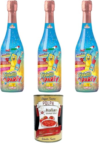 Trinketto Party Succo d'uva frizzante Spumante analcolico Schaumwein aus Traubensaft Alkoholfreier Schaumwein für Kinder 3x75 cl+ Italian Gourmet polpa 400 g Trinketto Party Succo d'uva frizzante Spumante analcolico Schaumwein aus Traubensaft Alkoholfreier Schaumwein für Kinder 3x75 cl+ Italian Gourmet polpa 400 g von Italian Gourmet E.R.