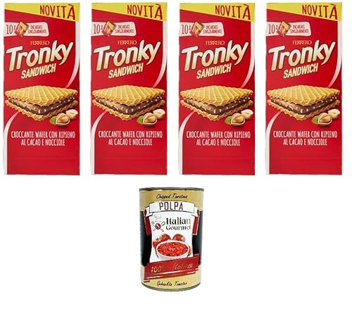 Tronky Sandwich Crispy Wafer mit Kakao- und Haselnussfüllung 4x220gr +Italian Gourmet polpa 400g Tronky Sandwich Crispy Wafer mit Kakao- und Haselnussfüllung 4x220gr +Italian Gourmet polpa 400g von Italian Gourmet E.R.