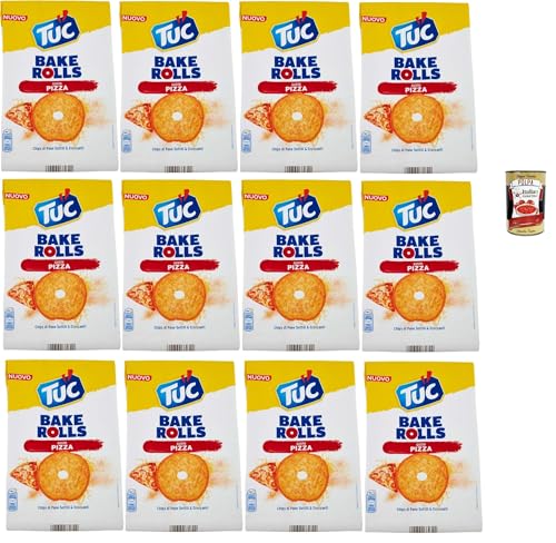 Tuc Bake Rolls, Chips di Pane Sottile e Croccante gusto PIzza, Im Ofen gebackene, dünne und knusprige PIzza Brotchips 12x 150 g + Italian Gourmet polpa 400g Tuc Bake Rolls, Chips di Pane Sottile e Croccante gusto PIzza, Im Ofen gebackene, dünne und knusprige PIzza Brotchips 12x 150 g + Italian Gourmet polpa 400g von Italian Gourmet E.R.