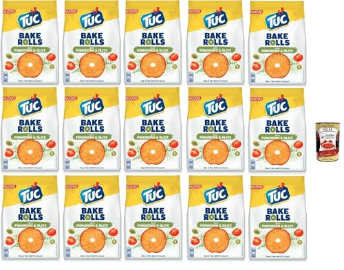 Tuc Bake Rolls, Chips di Pane Sottile e Croccante gusto Pomodoro e Olive, Im Ofen gebackene, dünne und knusprige Tomate und Oliven Brotchips 12x 150 g + Italian Gourmet polpa 400g Tuc Bake Rolls, Chips di Pane Sottile e Croccante gusto Pomodoro e Olive, Im Ofen gebackene, dünne und knusprige Tomate und Oliven Brotchips 12x 150 g + Italian Gourmet polpa 400g von Italian Gourmet E.R.