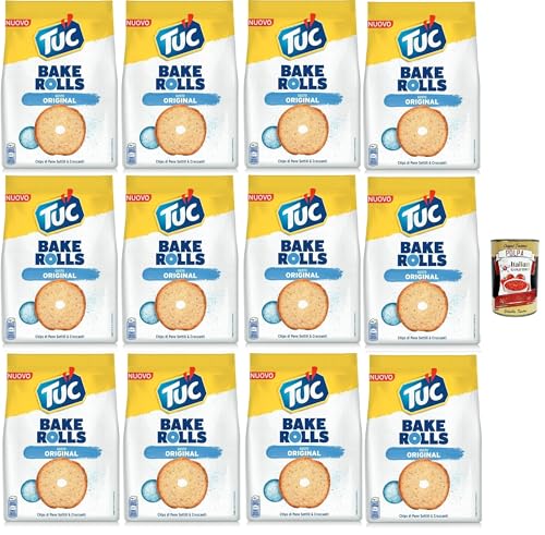 Tuc Bake Rolls, Chips di Pane Sottile e Croccante gusto sale, Im Ofen gebackene, dünne und knusprige Brotchips 12x 150 g + Italian Gourmet polpa 400g Tuc Bake Rolls, Chips di Pane Sottile e Croccante gusto sale, Im Ofen gebackene, dünne und knusprige Brotchips 12x 150 g + Italian Gourmet polpa 400g von Italian Gourmet E.R.