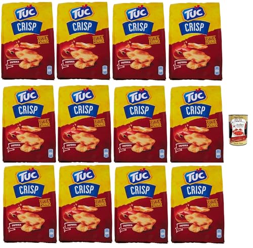 Tuc Crisp, Gusto Paprika, Knuspriges Blätterteiggebäck auf der Basis von im Ofen gegarten Kartoffeln chips mit 100% italienischem Weizen, 12x 100 g + Italian Gourmet polpa 400g Tuc Crisp, Gusto Paprika, Knuspriges Blätterteiggebäck auf der Basis von im Ofen gegarten Kartoffeln chips mit 100% italienischem Weizen, 12x 100 g + Italian Gourmet polpa 400g von Italian Gourmet E.R.