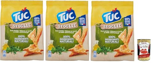 Tuc Sfoglie, Extra natives Olivenöl und aromatische Kräuter, dünne und knusprige Dreiecke, im Ofen gegart, 3x 170g + Italian Gourmet polpa 400g Tuc Sfoglie, Extra natives Olivenöl und aromatische Kräuter, dünne und knusprige Dreiecke, im Ofen gegart, 3x 170g + Italian Gourmet polpa 400g von Italian Gourmet E.R.