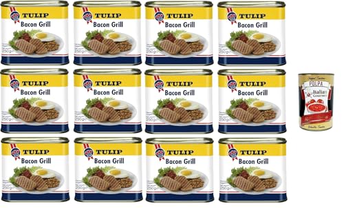 Tulip Bacon Grill Schweinefleischkonserven mit Speckgeschmack 12x 250gr + Italian Gourmet Polpa 400g Tulip Bacon Grill Schweinefleischkonserven mit Speckgeschmack 12x 250gr + Italian Gourmet Polpa 400g von Italian Gourmet E.R.