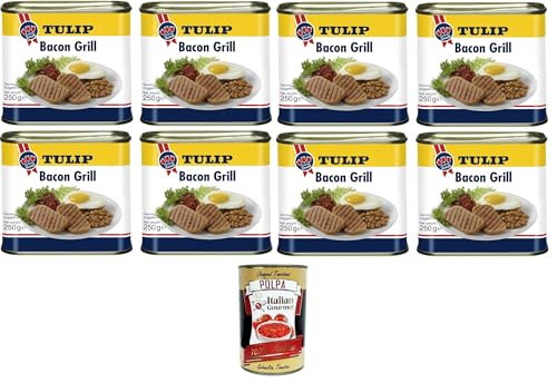 Tulip Bacon Grill Schweinefleischkonserven mit Speckgeschmack 8x 250gr + Italian Gourmet Polpa 400g Tulip Bacon Grill Schweinefleischkonserven mit Speckgeschmack 8x 250gr + Italian Gourmet Polpa 400g von Italian Gourmet E.R.