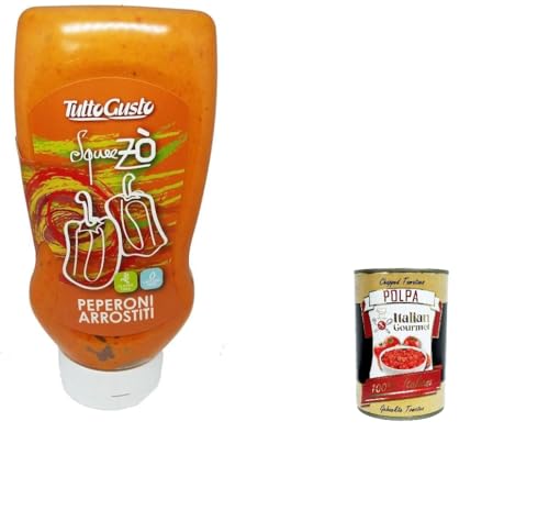 Tutto Gusto SQUEEZO' Gemüsecreme auf Basis gerösteter Paprika ohne Haut, 500 ml+ Italian Gourmet polpa 400g von Italian Gourmet E.R.