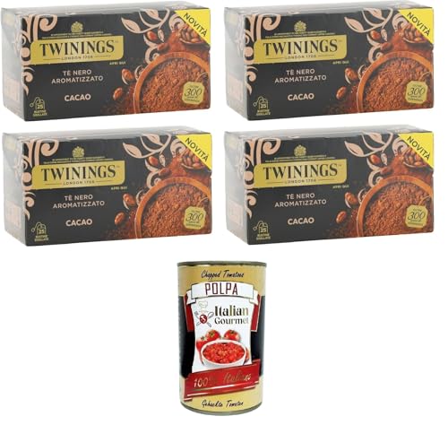 Tè Nero Aromatizzato al Cacao, schwarzer Tee mit Kakaogeschmack,Packung mit 25 Filtern 4x50gr +Italian Gourmet polpa 400g Tè Nero Aromatizzato al Cacao, schwarzer Tee mit Kakaogeschmack,Packung mit 25 Filtern 4x50gr +Italian Gourmet polpa 400g von Italian Gourmet E.R.