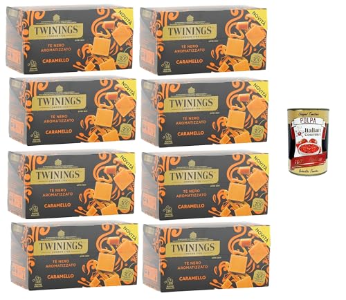 Tè Nero Aromatizzato al Caramello, Schwarztee mit Karamellgeschmack,Packung mit 25 Filtern 8x50gr +Italian Gourmet polpa 400g Tè Nero Aromatizzato al Caramello, Schwarztee mit Karamellgeschmack,Packung mit 25 Filtern 8x50gr +Italian Gourmet polpa 400g von Italian Gourmet E.R.