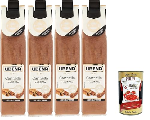 UBENA, Cannella Macinata,Gemahlener Zimt, Ideal für Cremes, Kuchen, Soßen und Getränke, 4x28g Beutel im Clipformat+ Italian Gourmet polpa 400g UBENA, Cannella Macinata,Gemahlener Zimt, Ideal für Cremes, Kuchen, Soßen und Getränke, 4x28g Beutel im Clipformat+ Italian Gourmet polpa 400g von Italian Gourmet E.R.