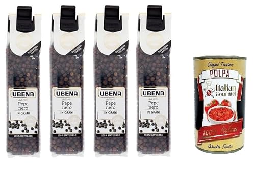 UBENA, Pepe Nero in Grani, Schwarze Pfefferkörner, 4x 30 g Clipbeutelformat+ Italian Gourmet polpa 400g UBENA, Pepe Nero in Grani, Schwarze Pfefferkörner, 4x 30 g Clipbeutelformat+ Italian Gourmet polpa 400g von Italian Gourmet E.R.