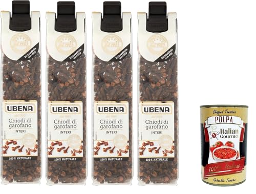 UBENA,Chiodi di Garofano Interi, Ganze Gewürznelken, Ideal zum Aromatisieren von Cremes, Fleischgerichten und Aufgüssen, 4x20-g-Beutel im Clip-Format + Italian Gourmet polpa 400g UBENA,Chiodi di Garofano Interi, Ganze Gewürznelken, Ideal zum Aromatisieren von Cremes, Fleischgerichten und Aufgüssen, 4x20-g-Beutel im Clip-Format + Italian Gourmet polpa 400g von Italian Gourmet E.R.