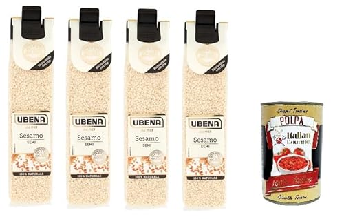 UBENA,Semi di Sesamo,Sesamsamen, Ideal zum Würzen von Brot, Salaten und Gemüse, 4x30g Clipbeutelformat +Italian Gourmet polpa 400g UBENA,Semi di Sesamo,Sesamsamen, Ideal zum Würzen von Brot, Salaten und Gemüse, 4x30g Clipbeutelformat +Italian Gourmet polpa 400g von Italian Gourmet E.R.