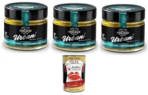 Urbani Tartufi Sugo Carciofi & Tartufo Artischocken-Trüffel-Sauce 3x 130gr + Italian Gourmet Polpa di Pomodoro 400g Urbani Tartufi Sugo Carciofi & Tartufo Artischocken-Trüffel-Sauce 3x 130gr + Italian Gourmet Polpa di Pomodoro 400g von Italian Gourmet E.R.