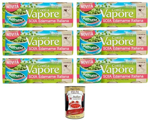 Valfrutta Cotti a Vapore Soia Edamame Italiana gedämpfte italienische Edamame-Soja 6 Packungen 3x140gr+ Italian Gourmet polpa 400g Valfrutta Cotti a Vapore Soia Edamame Italiana gedämpfte italienische Edamame-Soja 6 Packungen 3x140gr+ Italian Gourmet polpa 400g von Italian Gourmet E.R.