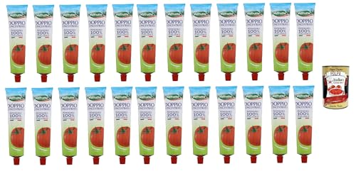 Valfrutta Doppio Concentrato Di Pomodoro, Doppeltes Tomatenkonzentrat,100% Italienische Tomaten, 24x 130g Tube + Italian Gourmet polpa 400g von Italian Gourmet E.R.