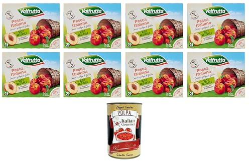 Valfrutta Pesca Italiana Succo e Polpa di FruttaItalienischer Pfirsichfruchtsaft und Fruchtfleisch 8x (3x200) ml+ Italian Gourmet polpa 400g von Italian Gourmet E.R.